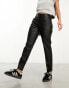 Object leather look tapered trousers in black Черный, 42 - фото #1