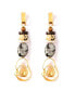 Water Swirls Fresh Water Pearl Dalmation Jasper Earrings