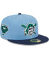 Фото #1 товара Men's Light Blue, Navy Pittsburgh Pirates Green Undervisor 59FIFTY Fitted Hat