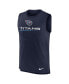 Men's Navy Tennessee Titans Muscle Trainer Tank Top