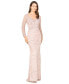 Фото #1 товара Women's Long Sleeve Lace Fitted Gown