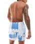 Фото #6 товара Hollister patchwork paisley printed swim shorts in blue