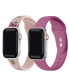Фото #1 товара Men's and Women's Purple Floral and Purple 2 Piece Silicone Band for Apple Watch 38mm