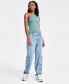 Фото #1 товара Women's High-Rise Denim Cargo Jeans