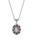 2028 crystal Purple Blue Oval Pendant Necklace - фото #1