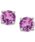 Birthstone Stud Earrings in 14k Gold or 14k White Gold Pink Sapphire - фото #3