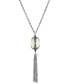 Фото #1 товара Silver-Tone MOP 3 Sided Spinner Tassel Necklace