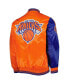 Фото #3 товара Men's Blue, Orange New York Knicks Fast Break Satin Full-Snap Jacket