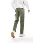 ASOS DESIGN relaxed cargo trouser in washed khaki