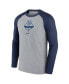 Фото #3 товара Men's Gray, Navy Milwaukee Brewers Game Authentic Collection Performance Raglan Long Sleeve T-shirt