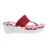 Фото #1 товара Fly London Yomu YOMU725FLY-007 Womens Red Leather Slip On Wedges Sandals Shoes