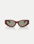 Фото #3 товара Versace ve4454 cat eye sunglasses in red with green lens in burgundy