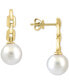 ფოტო #1 პროდუქტის EFFY® Cultured Freshwater Pearl (10mm) Chain Link Drop Earrings in 14k Gold