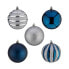 Set of Christmas balls Blue Silver Plastic Ø 6 cm (6 Units)