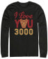 Фото #1 товара Marvel Men's Avengers Endgame I Love You 300 Arc Reactor, Long Sleeve T-shirt