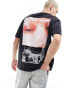 Фото #1 товара COLLUSION skater fit graphic back print t-shirt in black