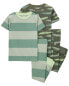 Фото #7 товара Baby 4-Piece Rugby Stripe 100% Snug Fit Cotton Pajamas 18M