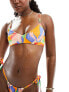 ASOS DESIGN mix and match skinny strap bikini top in vibrant abstract print