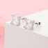 Elegant stud earrings with zircons E00014