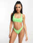 Фото #4 товара Speedo scoop front multi tie bikini top in green