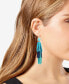 Фото #3 товара Tonal Stone & Beaded Fringe Chandelier Earrings, Created for Macy's
