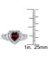 ფოტო #4 პროდუქტის Rhodolite Garnet (1-3/8 ct. t.w.) & Diamond (1/10 ct. t.w.) Heart Ring in Sterling Silver