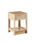 Rattan End Table With Drawer, Modern Nightstand, Side Table For Living Roon, Bedroom, Natural