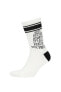 Erkek Çizgili 3'lü Pamuklu Uzun Çorap C0178axns