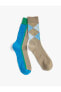 Basic 2'li Çorap Seti Geometrik Desenli