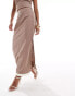 Kaiia maxi contrast hem side split skirt co-ord in mocha MOKKA UND CREME, 46 - фото #3