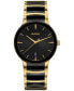 Unisex Swiss Centrix Black Ceramic & Gold PVD Bracelet Watch 40mm