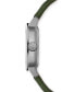 Фото #3 товара Men's Swiss Automatic Freelancer Green Leather Strap Watch 40mm