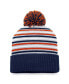 Фото #2 товара Men's Navy Syracuse Orange Dash Cuffed Knit Hat with Pom