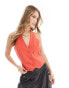 Mango backless halter waistcoat in red