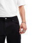 DTT classic rigid cropped tapered fit jeans in black