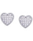 ფოტო #2 პროდუქტის Diamond 1/4 ct. t.w. Pave Heart Stud Earrings in Sterling Silver