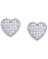 Фото #2 товара Серьги Macy's Diamond 1/4 ct TW Pave Heart Stud