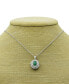 Фото #2 товара Macy's emerald (3/4 ct. t.w.) & Diamond (1/10 ct. t.w.) 18" Pendant Necklace in Sterling Silver