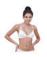 Фото #1 товара Women's Adorned Fully Adjustable Cotton Lace Bralette with Seamless Support