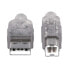 Фото #6 товара Manhattan USB-A to USB-B Cable - 1.8m - Male to Male - Translucent Silver - 480 Mbps (USB 2.0) - Equivalent to USB2HAB6T - Hi-Speed USB - Lifetime Warranty - Polybag - 1.8 m - USB A - USB B - USB 2.0 - 480 Mbit/s - Silver