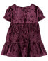 Baby Velour Puff Sleeve Dress 12M