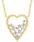 Фото #3 товара EFFY Collection eFFY® Diamond Scattered Cluster Heart 18" Pendant Necklace (1/4 ct. t.w.) in 14k Gold