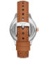 ფოტო #3 პროდუქტის Women's Rye Multifunction Brown Leather Watch, 36mm