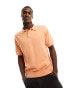 Levi's knitted polo shirt with small logo in orange