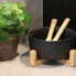Salatschüssel Schwarz Set Bambus 21 cm