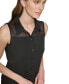 Фото #4 товара Women's Mixed-Media Button-Front Sleeveless Top