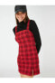 Фото #2 товара Salopet Elbise Jile Kareli Askılı Yırtmaç Detaylı