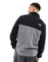 The North Face Yumiori heavyweight colourblock 1/4 zip fleece in black and grey