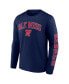 Фото #2 товара Men's Navy Ole Miss Rebels Distressed Arch Over Logo Long Sleeve T-shirt