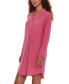ფოტო #3 პროდუქტის Women's Deborah Long Sleeve Notch Knit Sleepshirt Nightgown